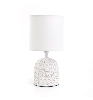 Keramisk Bordlampe - E14, 04 - Hvit