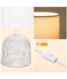 Keramisk Bordlampe - E14, 04 - Hvit