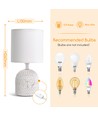 Keramisk Bordlampe - E14, 04 - Hvit