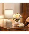 Keramisk Bordlampe - E14, 04 - Hvit