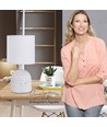 Keramisk Bordlampe - E14, 04 - Hvit